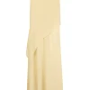 Dora, long skirt in beige silk georgette