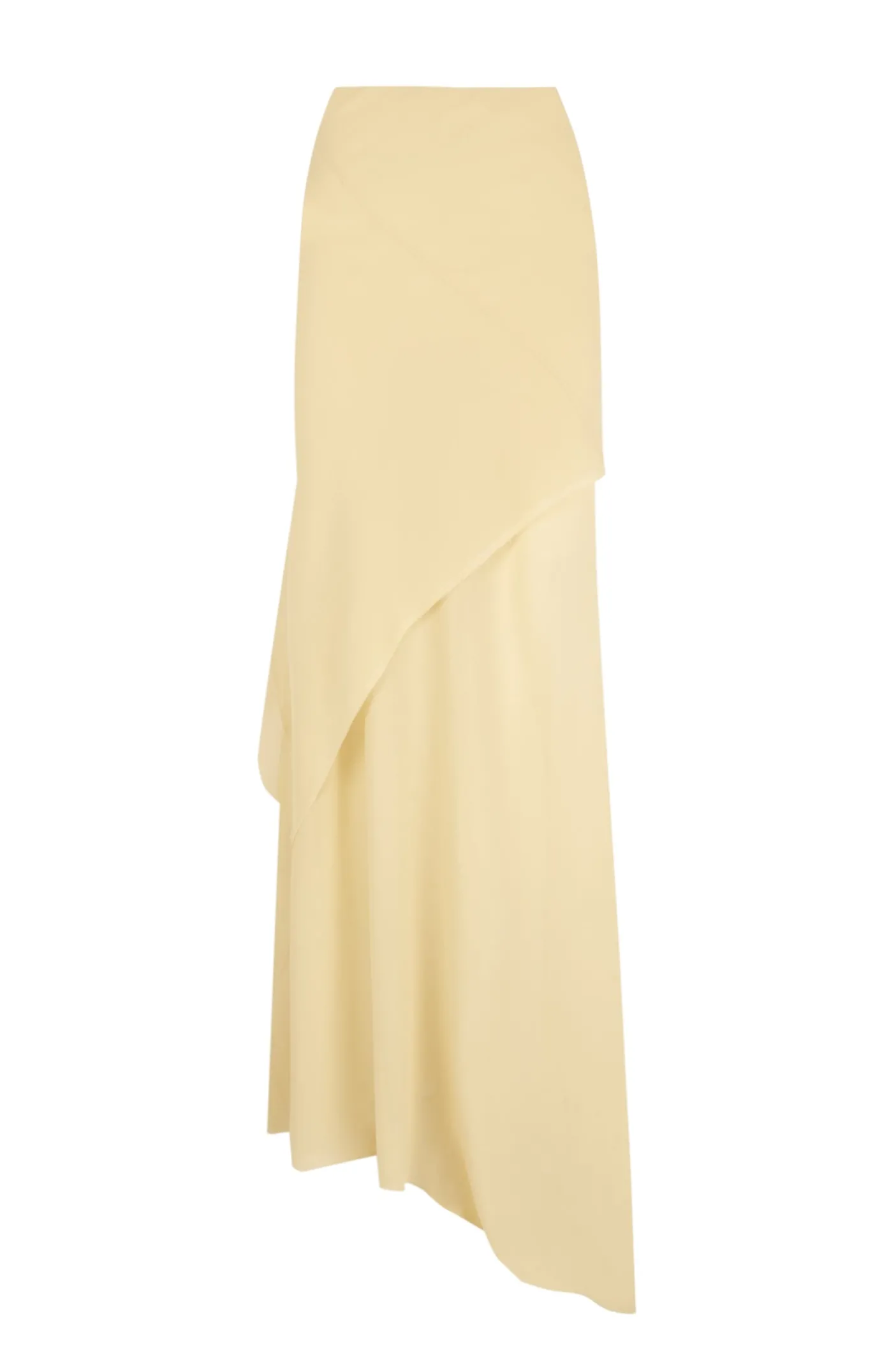 Dora, long skirt in beige silk georgette