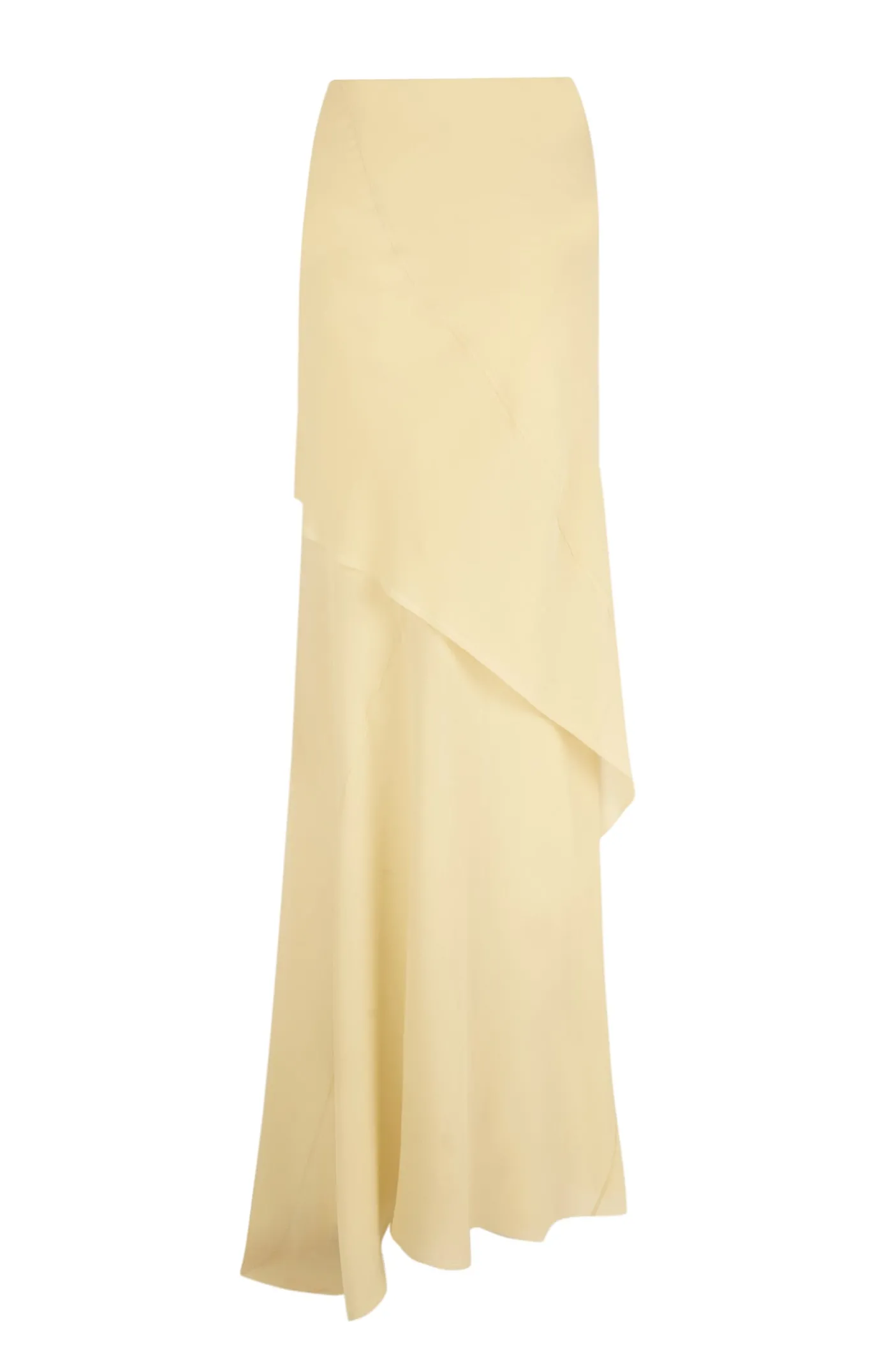 Dora, long skirt in beige silk georgette