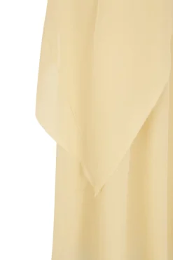 Dora, long skirt in beige silk georgette