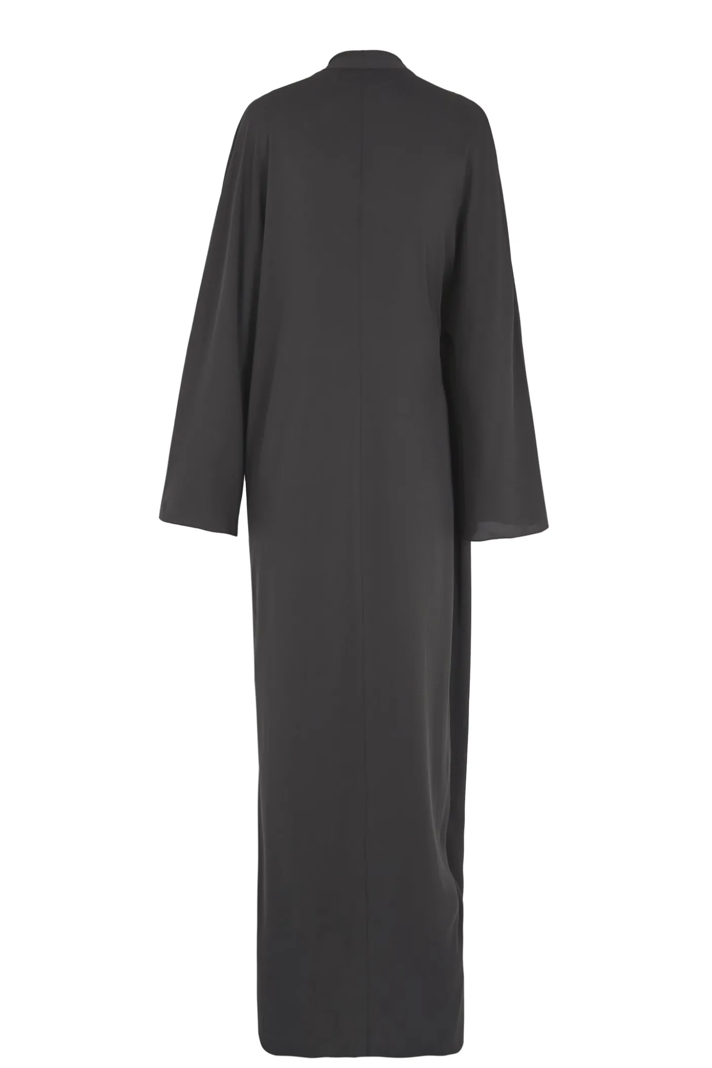 Edda, vestido largo en seda stretch grafito