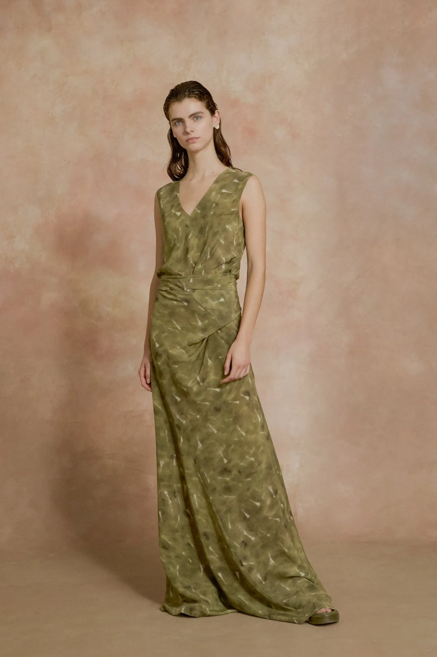 Elise, pua print organic silk dress