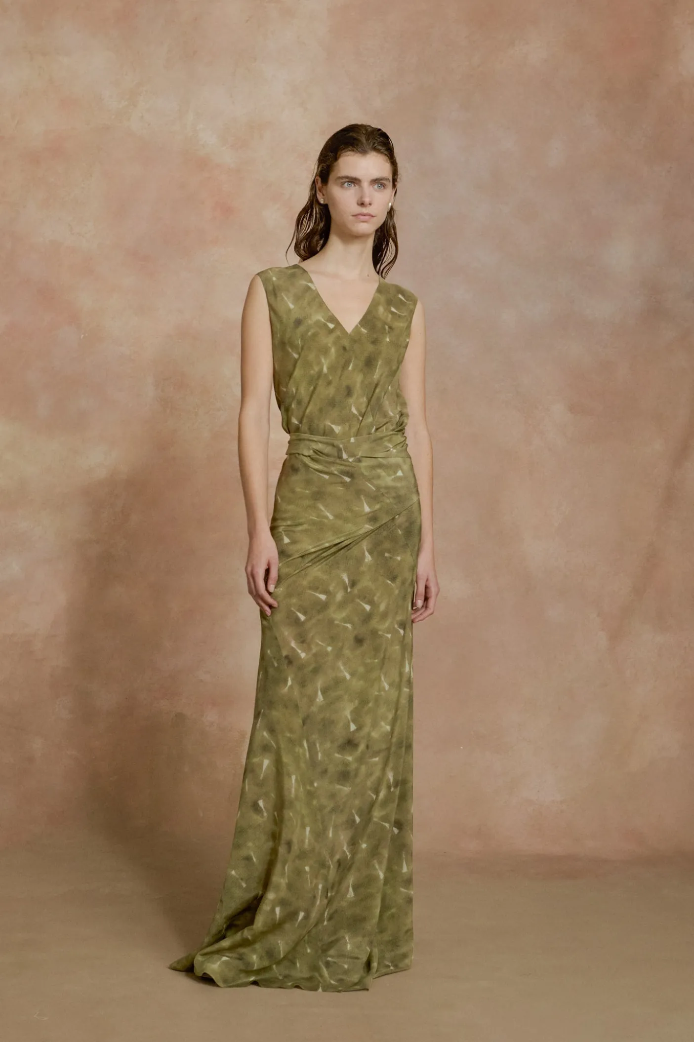 Elise, pua print organic silk dress