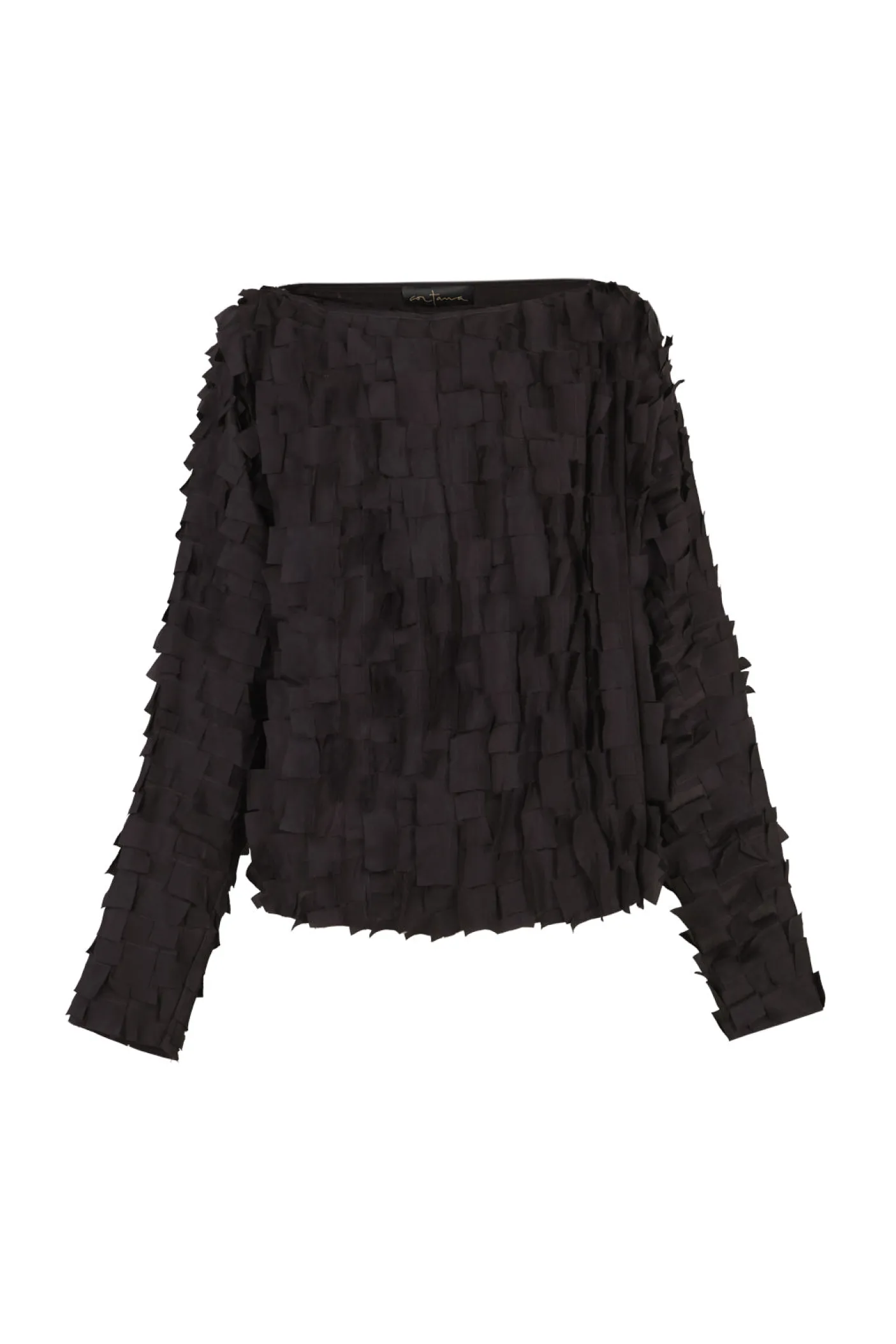 Epica, silk top with a feathered effect