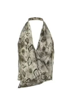 Etna, top de seda elmas print