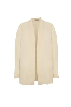 Fania, chaqueta en lino y viscosa vainilla