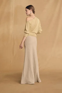 Fania, falda de lino y viscosa piedra