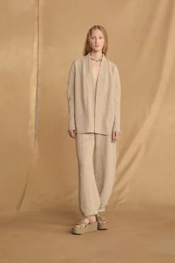 Fania, pantalon de lino y viscosa piedra