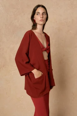 Fiona, carmine red jacket