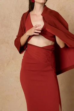 Fiona, carmine red jacket