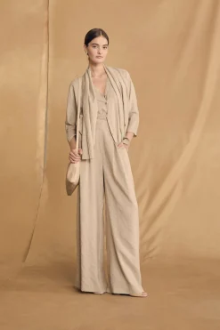 Frances, cinnamon striped silk top