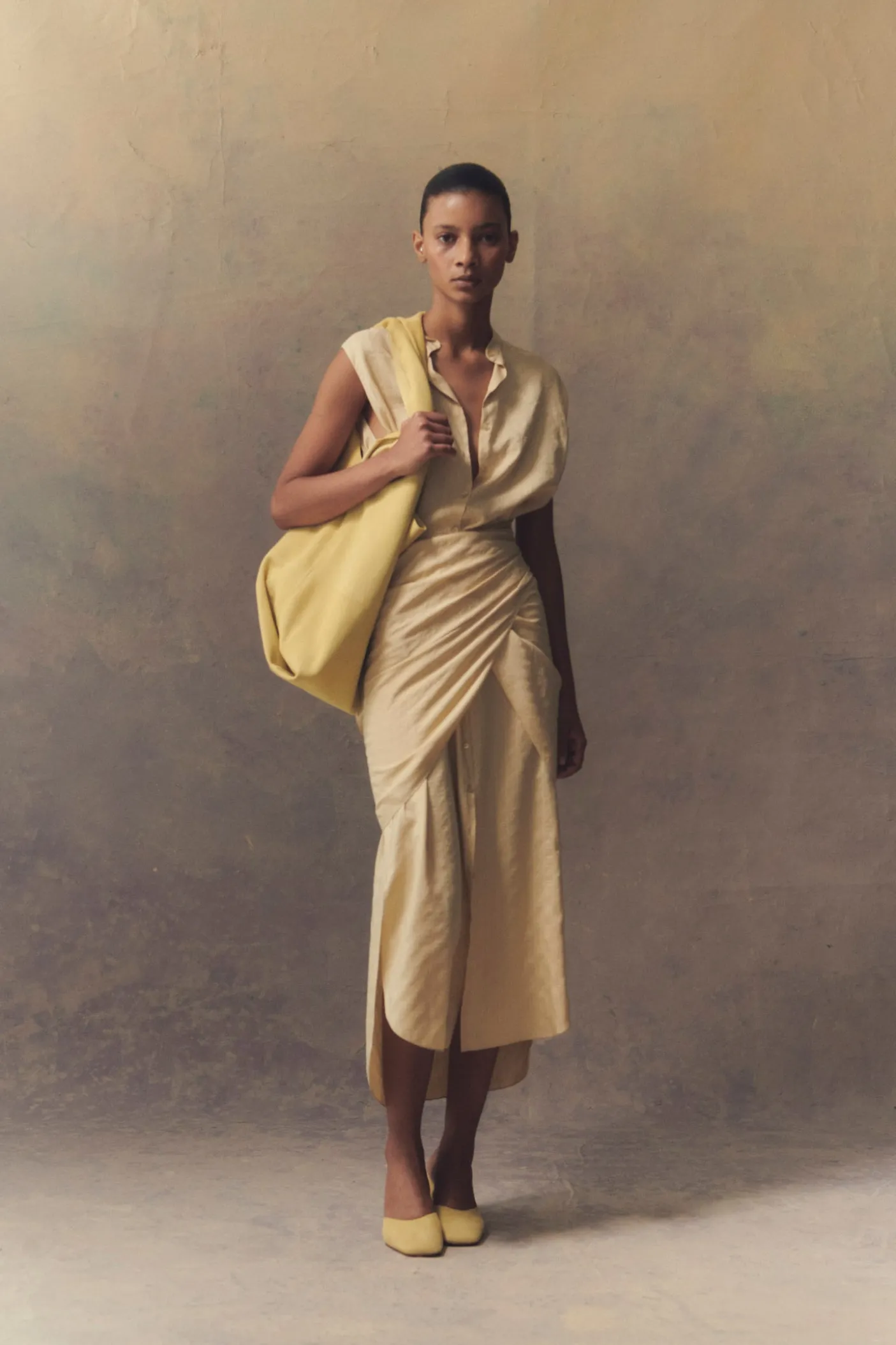 Frances, dress in vanilla silk