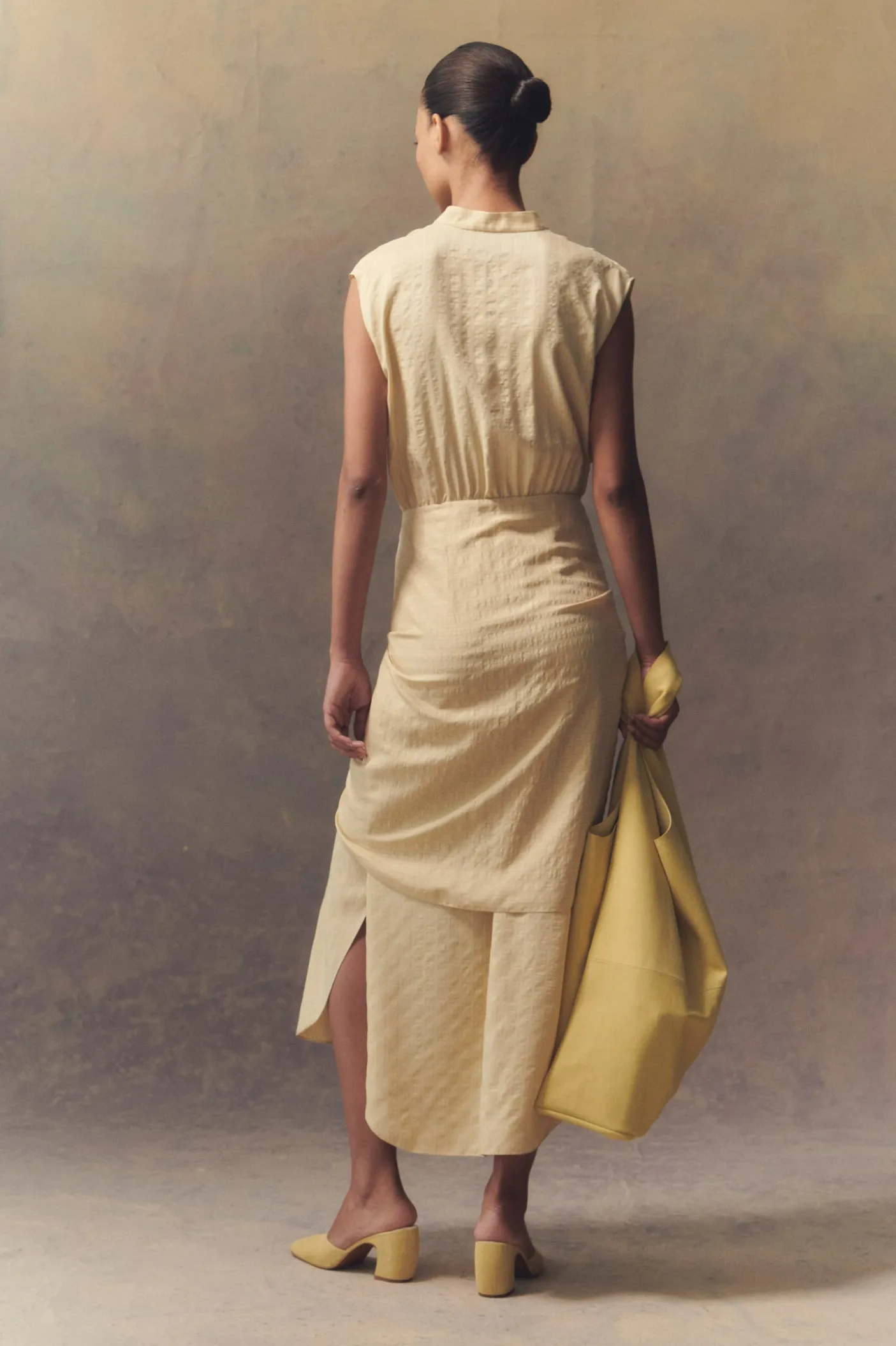 Frances, dress in vanilla silk