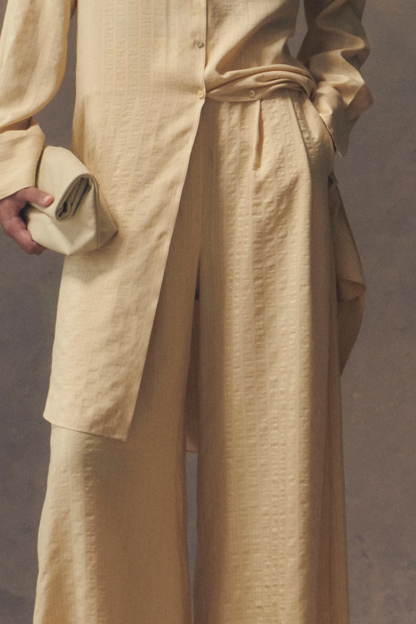Frances, long pants in vanilla silk