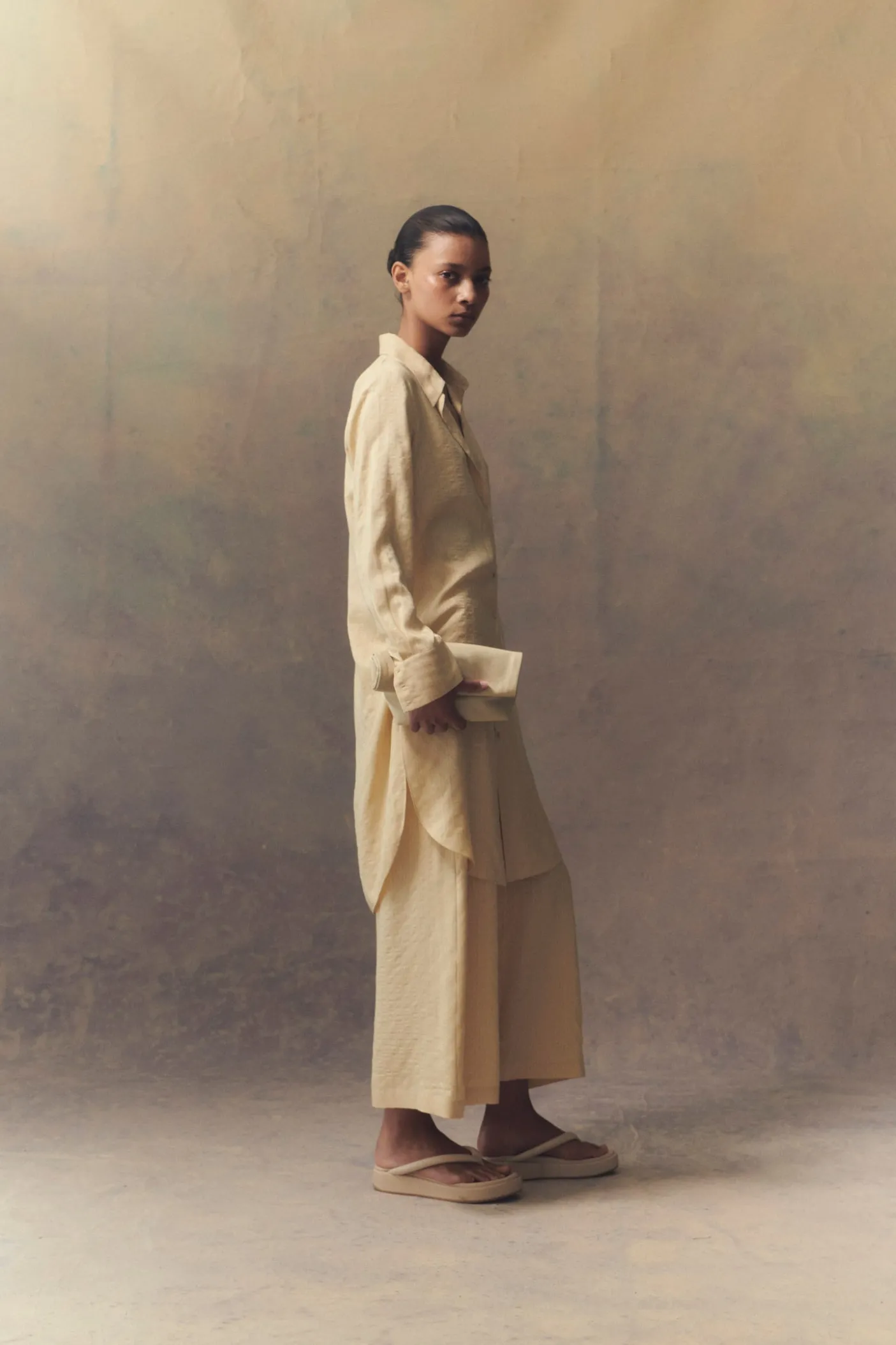 Frances, long pants in vanilla silk