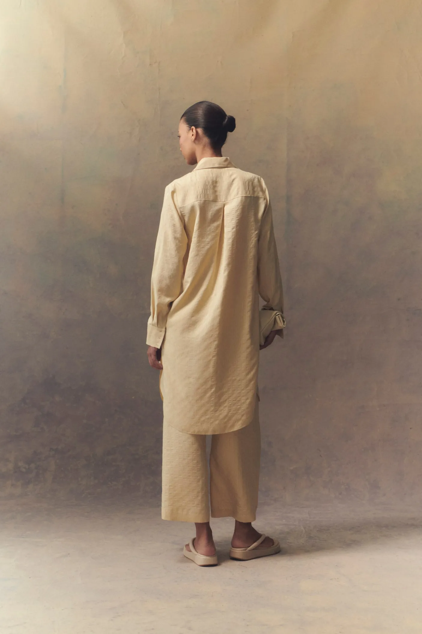 Frances, long pants in vanilla silk