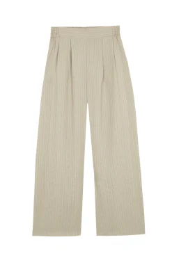Francisca, cinnamon striped silk pants