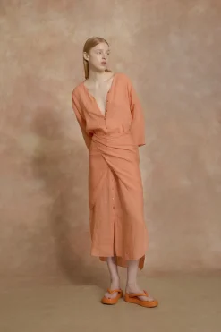 Geisha, sandalia plana naranja