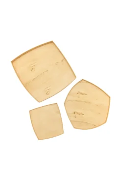 Geom, bandejas geométricas en madera de naranjo