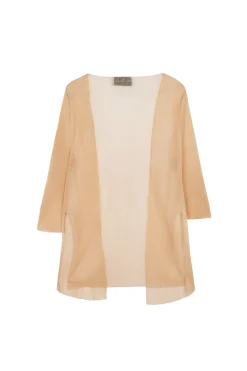 Giulia, chaqueta en punto de seda melocotón