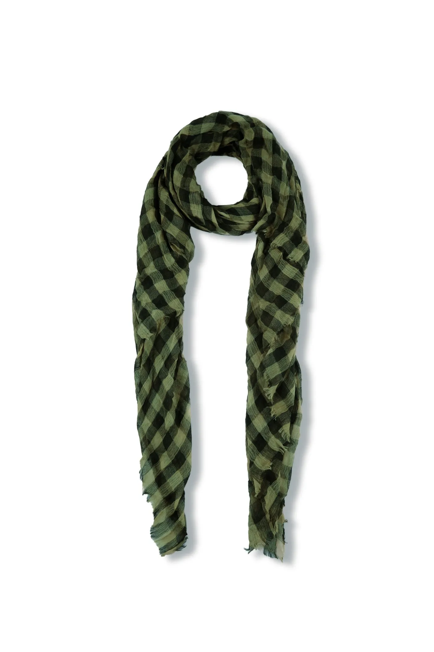 Giuseppe, green checked foulard