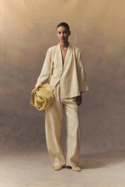 Ida, striped jacket in linen and silk