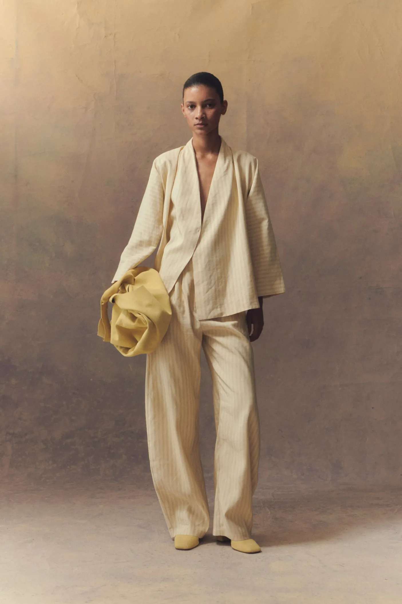 Ida, striped jacket in linen and silk