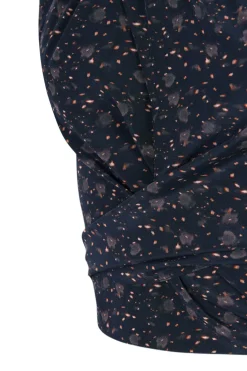 Iman, hedy print stretch silk top