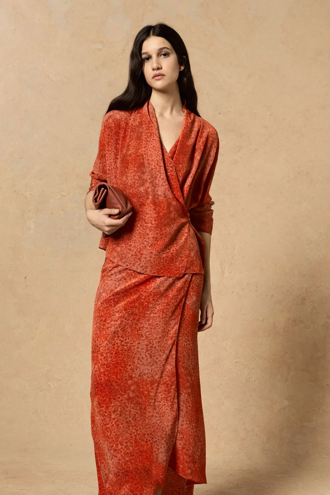 Ingrid, granada print silk blouse