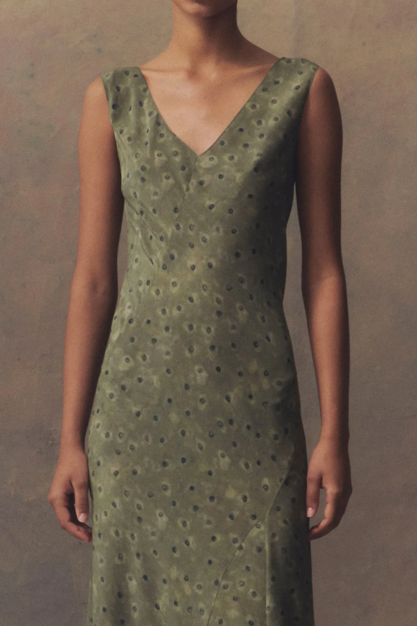 Irina, long printed silk dress