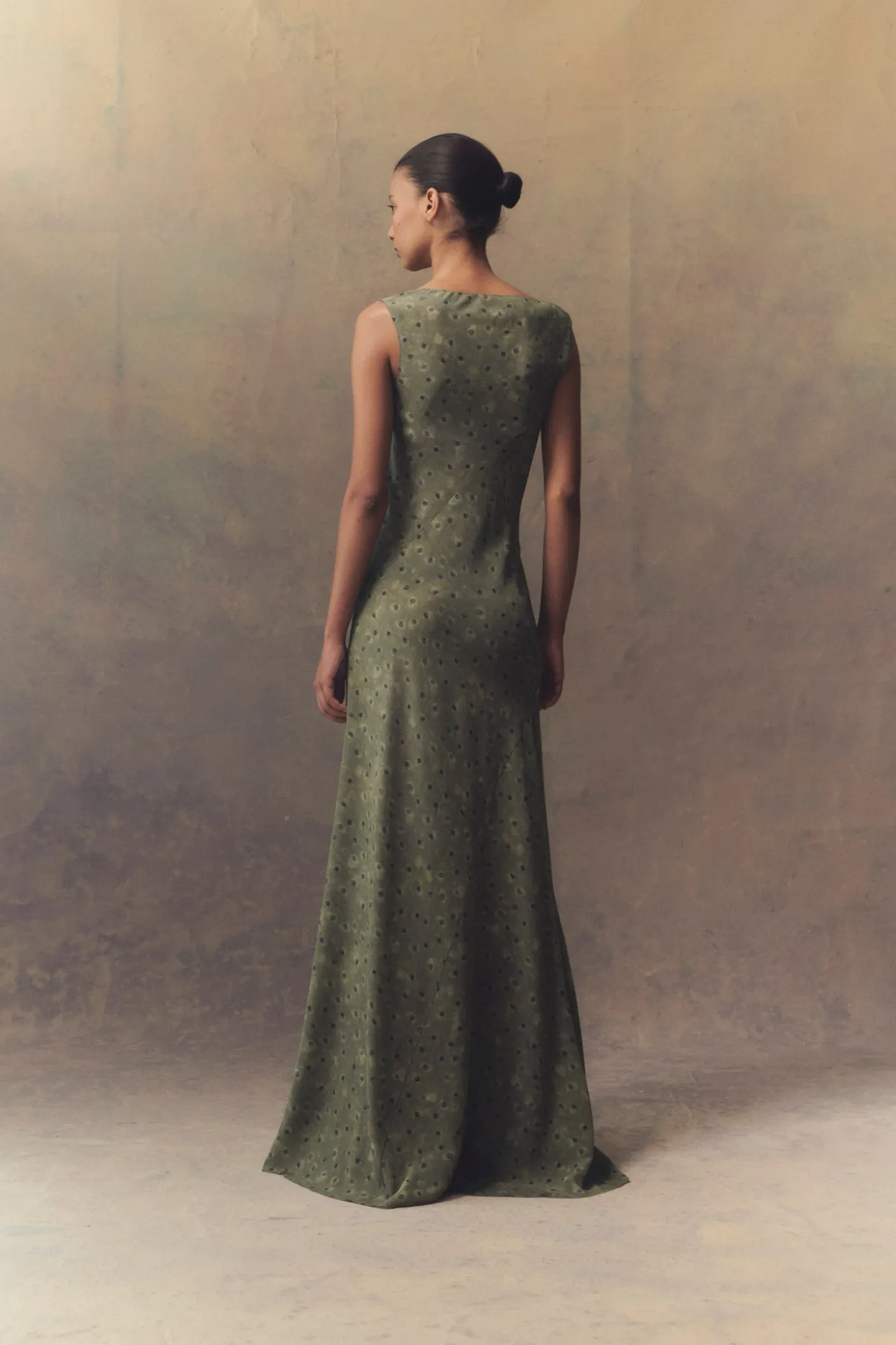 Irina, long printed silk dress