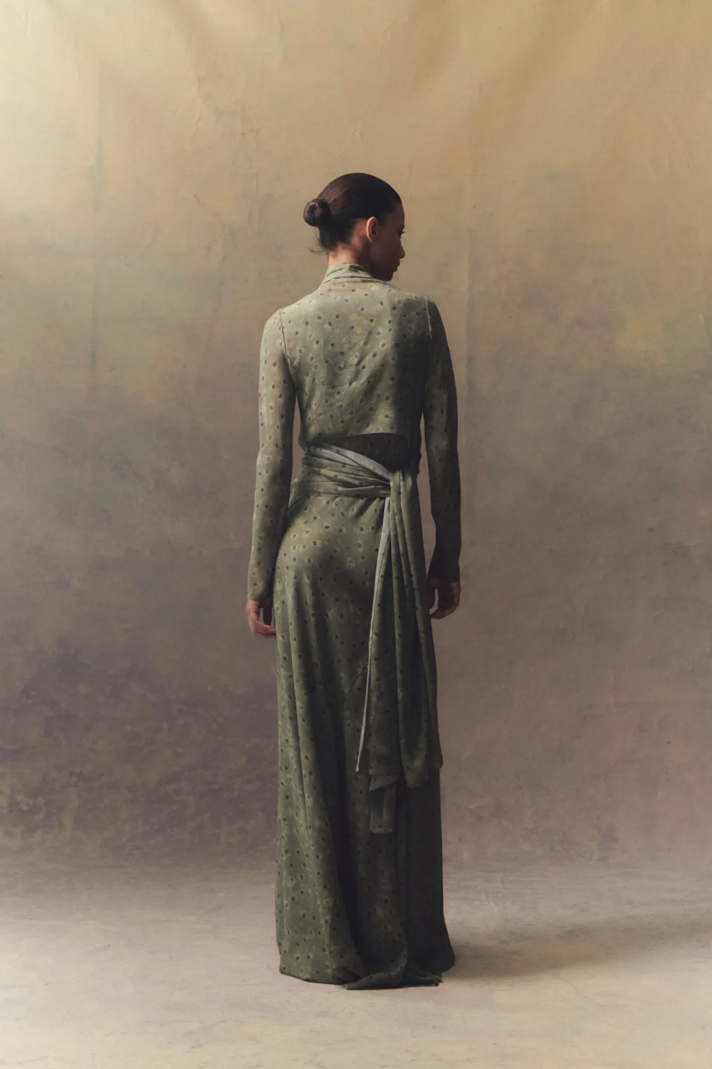 Irina, long printed silk dress
