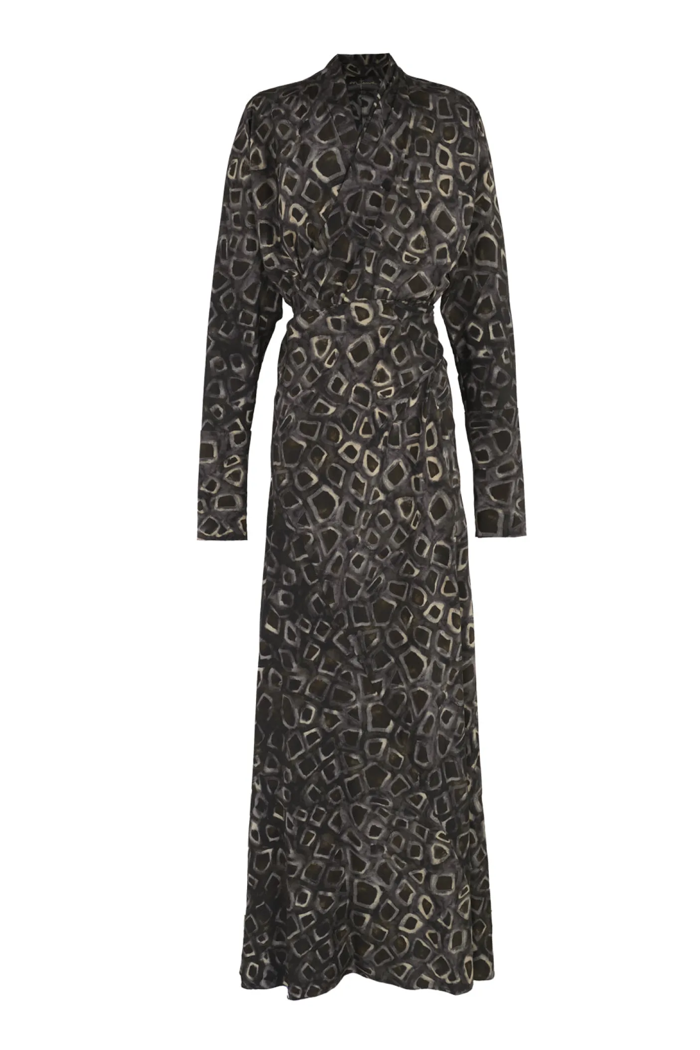 Irma, long yasu print silk dress