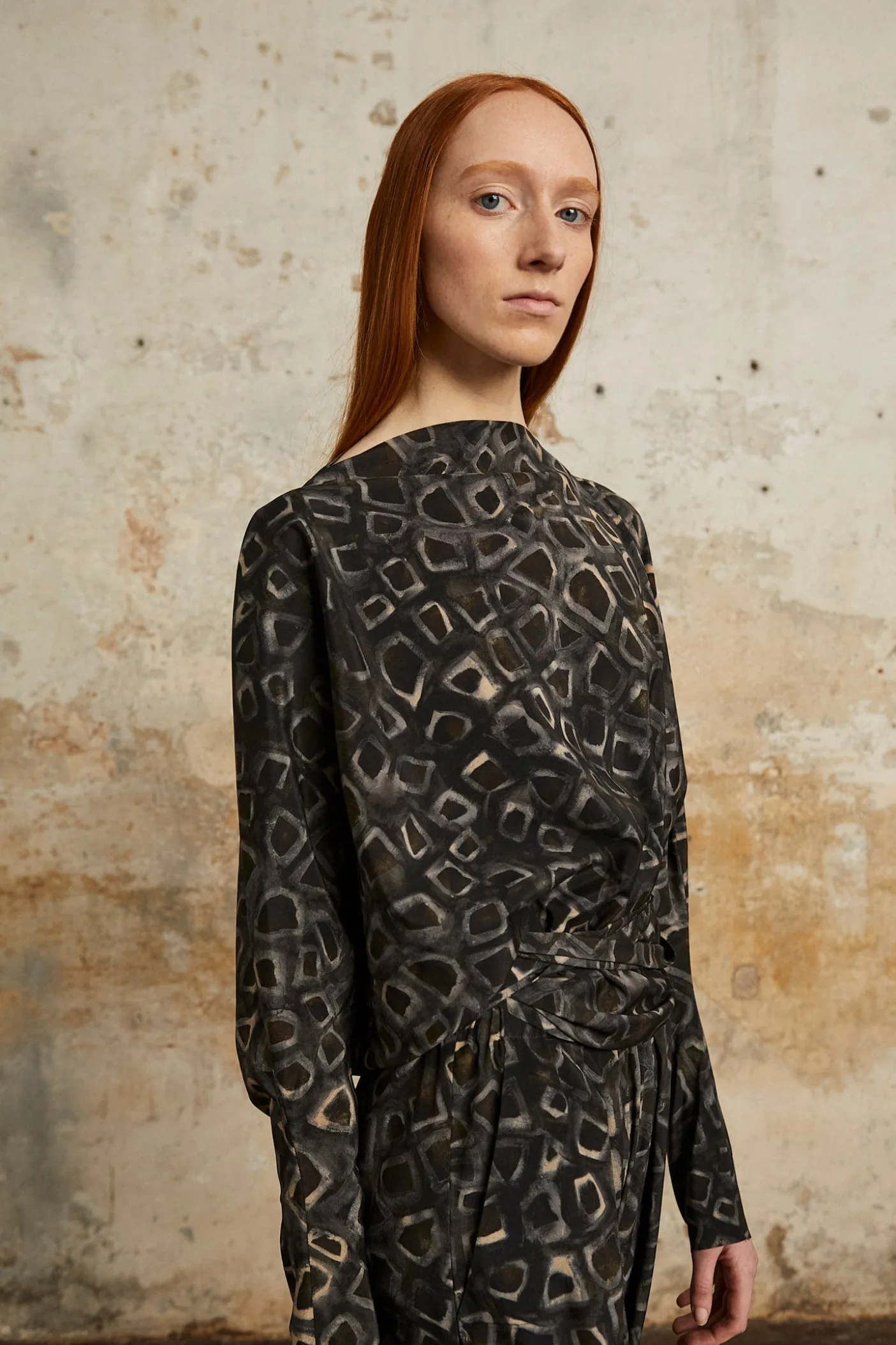 Irma, yasu print silk top