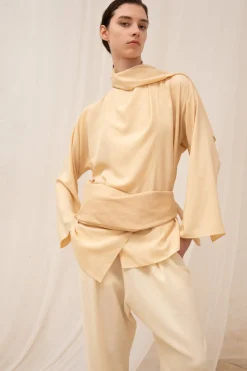 Jackie, ivory yak wool pants