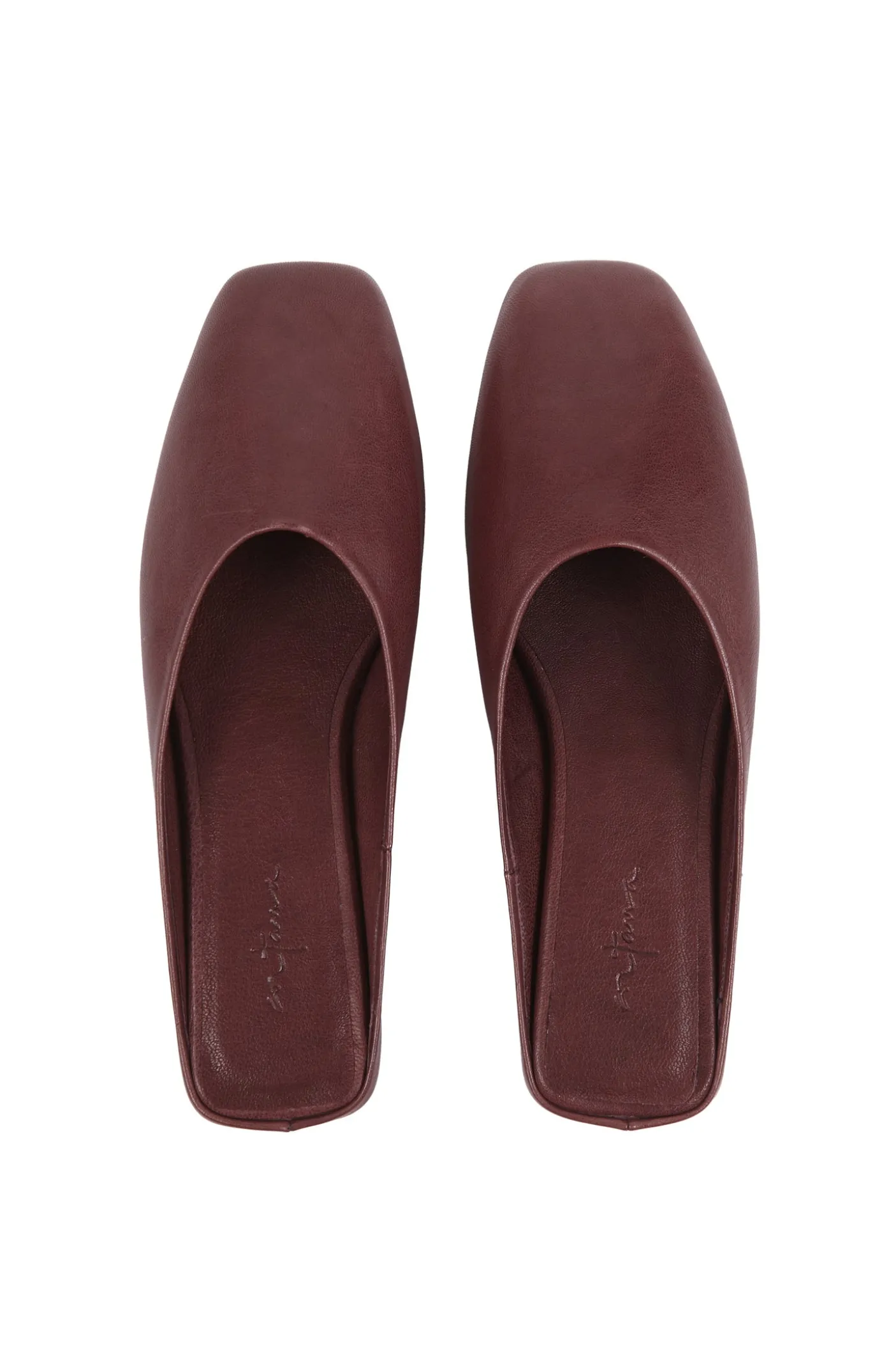 Jackie, mule en cuero burdeos