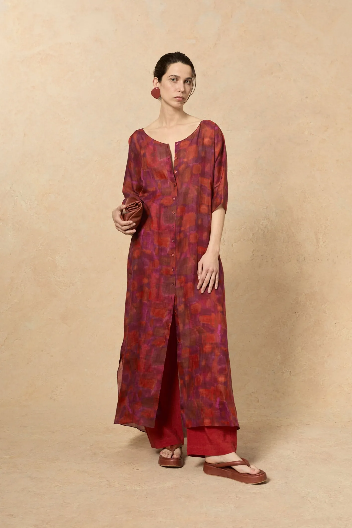 Janis, indira print dress in ramie