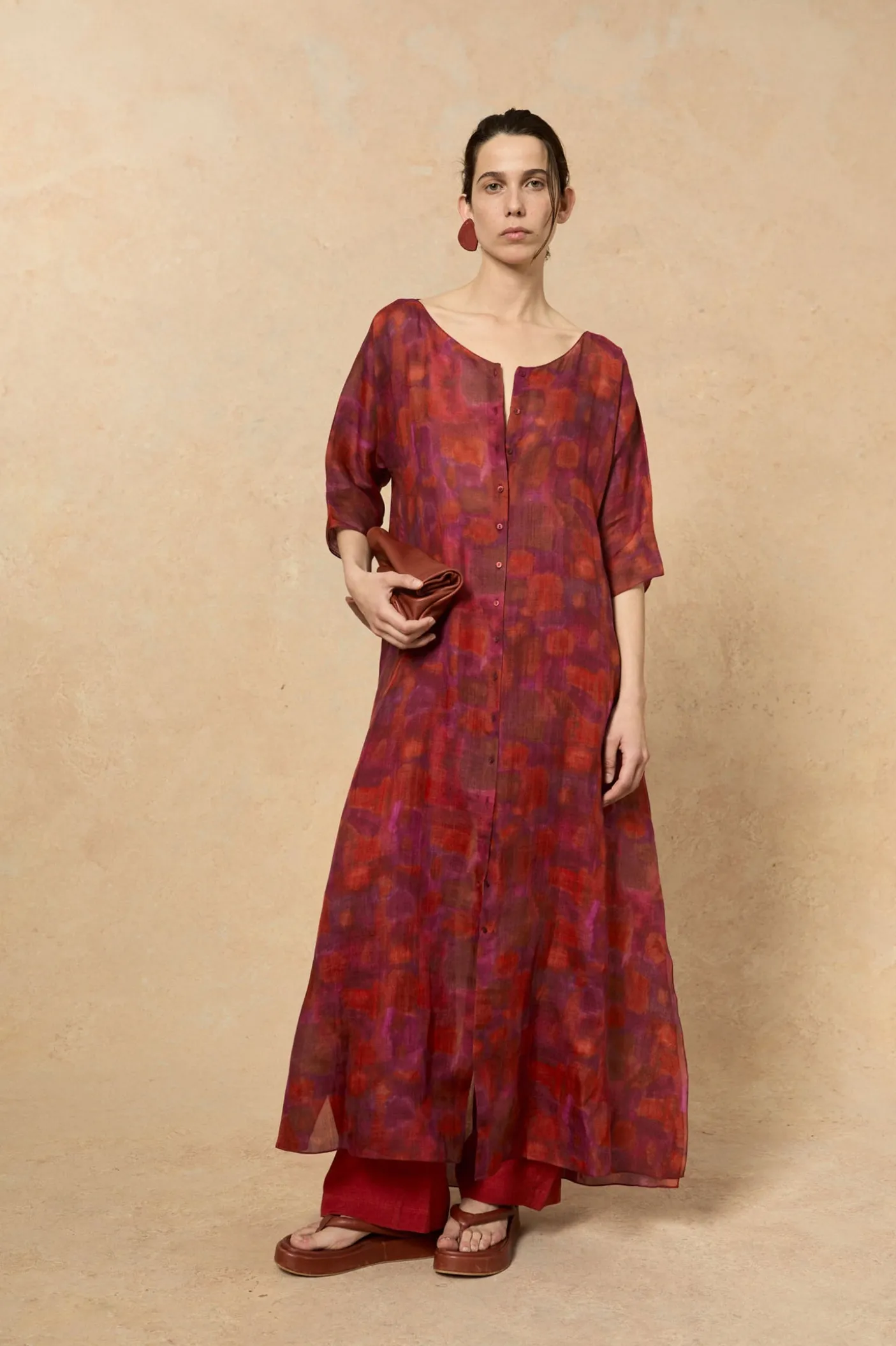 Janis, indira print dress in ramie