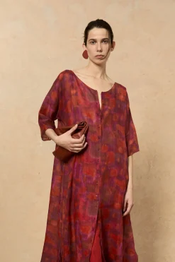 Janis, indira print dress in ramie