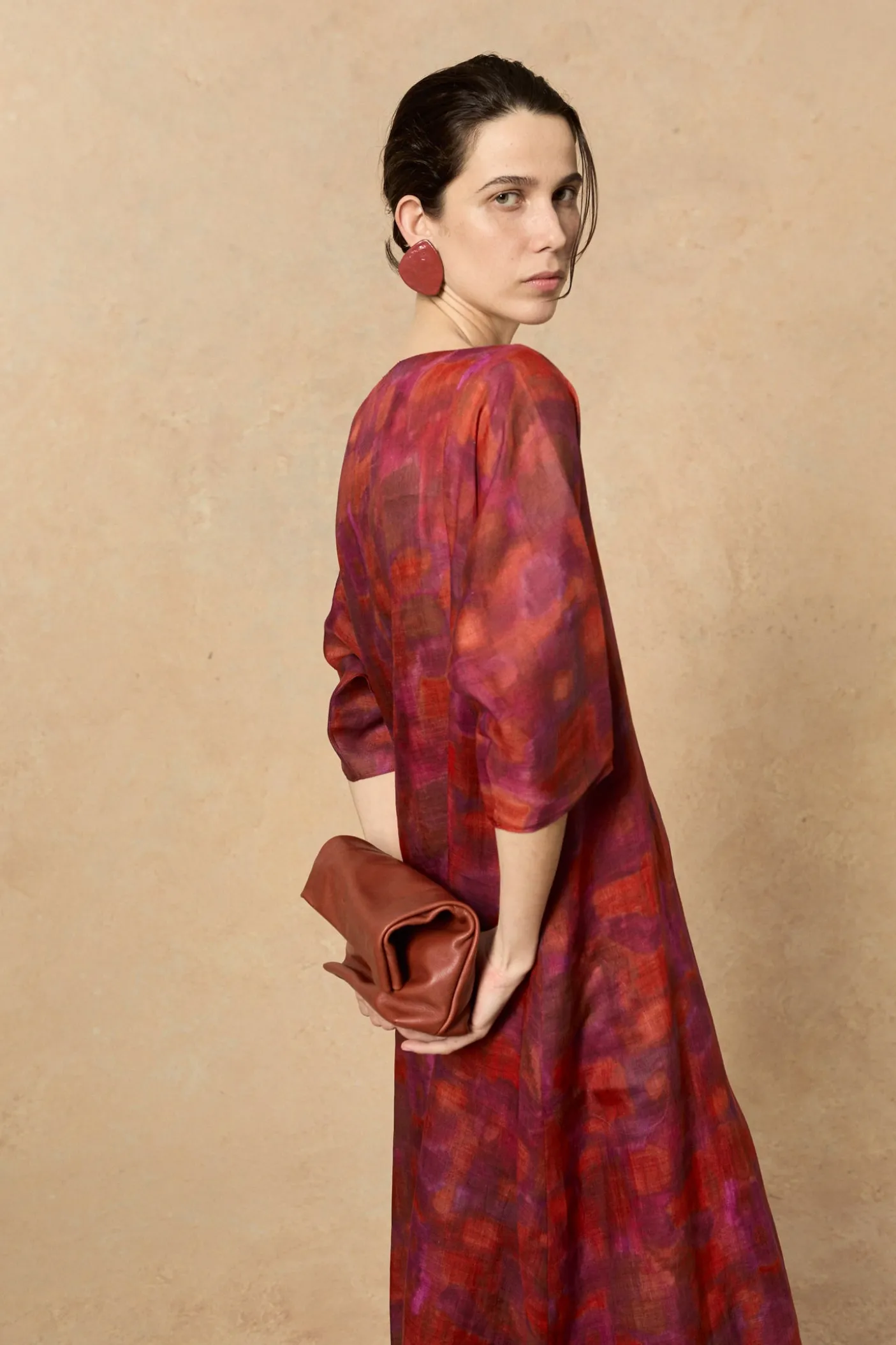 Janis, indira print dress in ramie