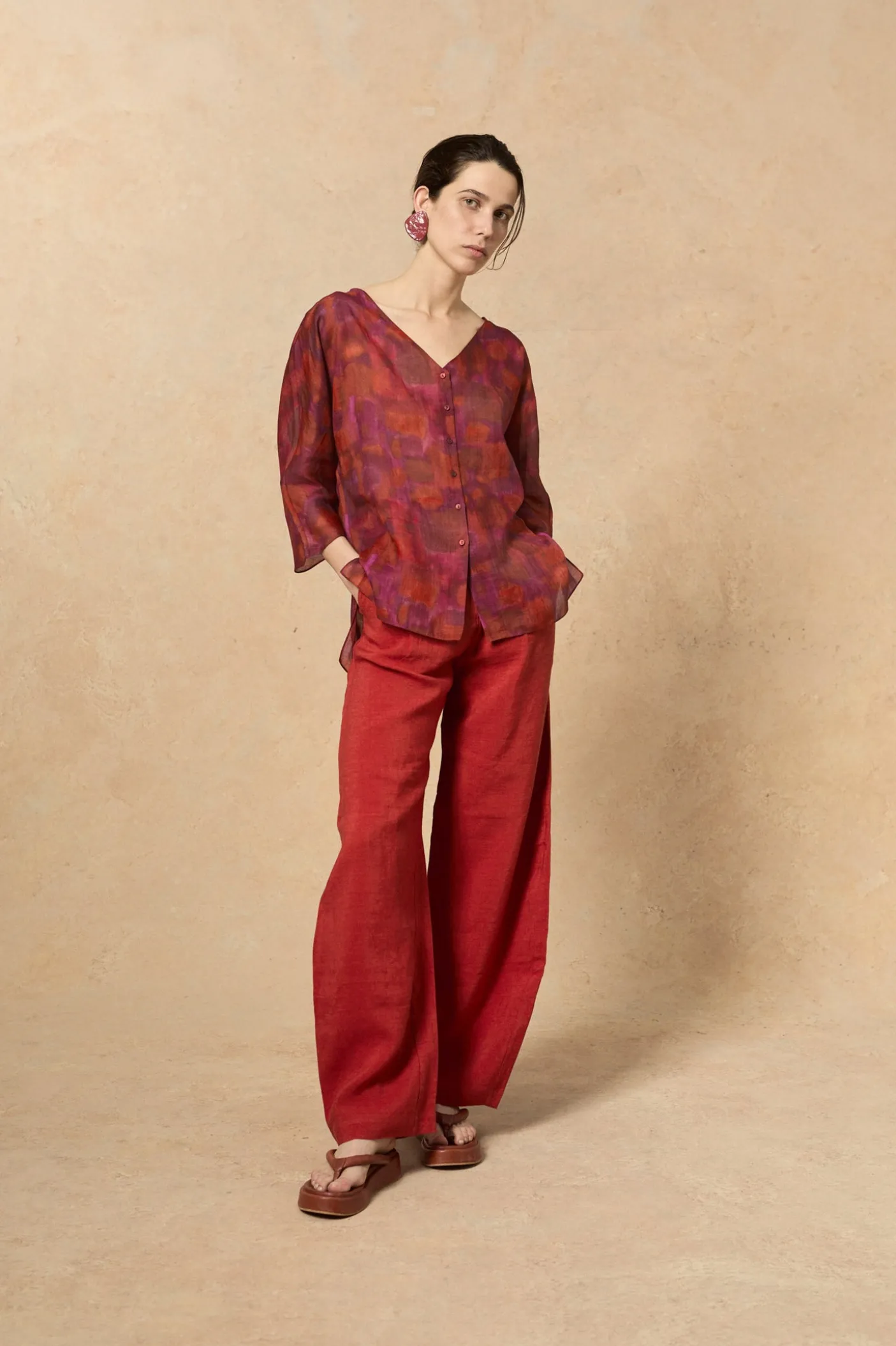 Janis, Indira print ramie top
