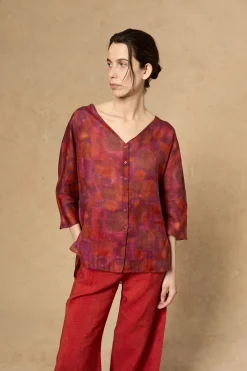 Janis, Indira print ramie top