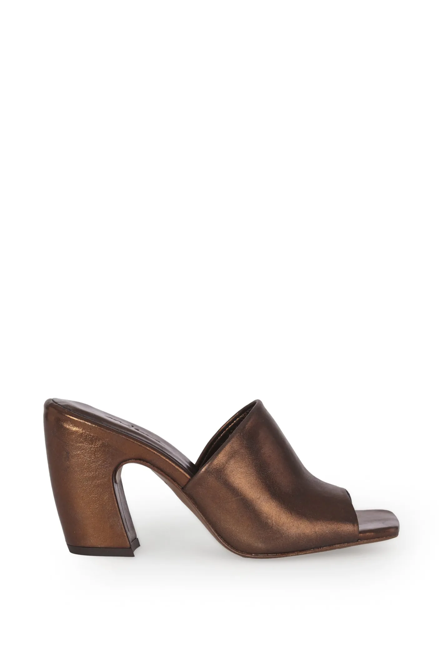 Janis, mules de cuero bronce oscuro