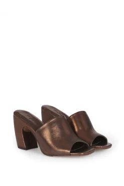 Janis, mules de cuero bronce oscuro