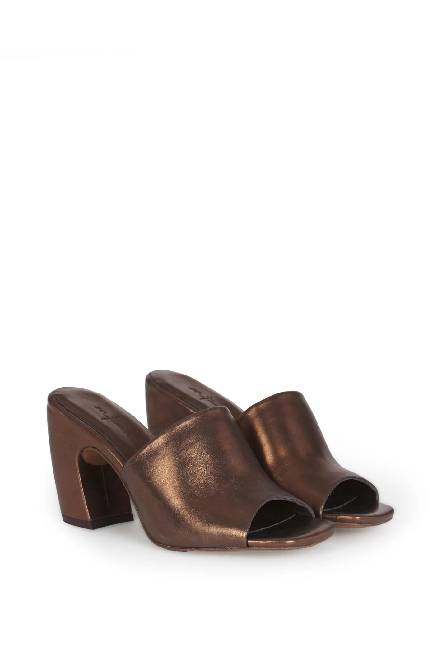 Janis, mules de cuero bronce oscuro