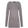 Jen, top en lana virgen gris