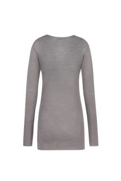 Jen, top en lana virgen gris
