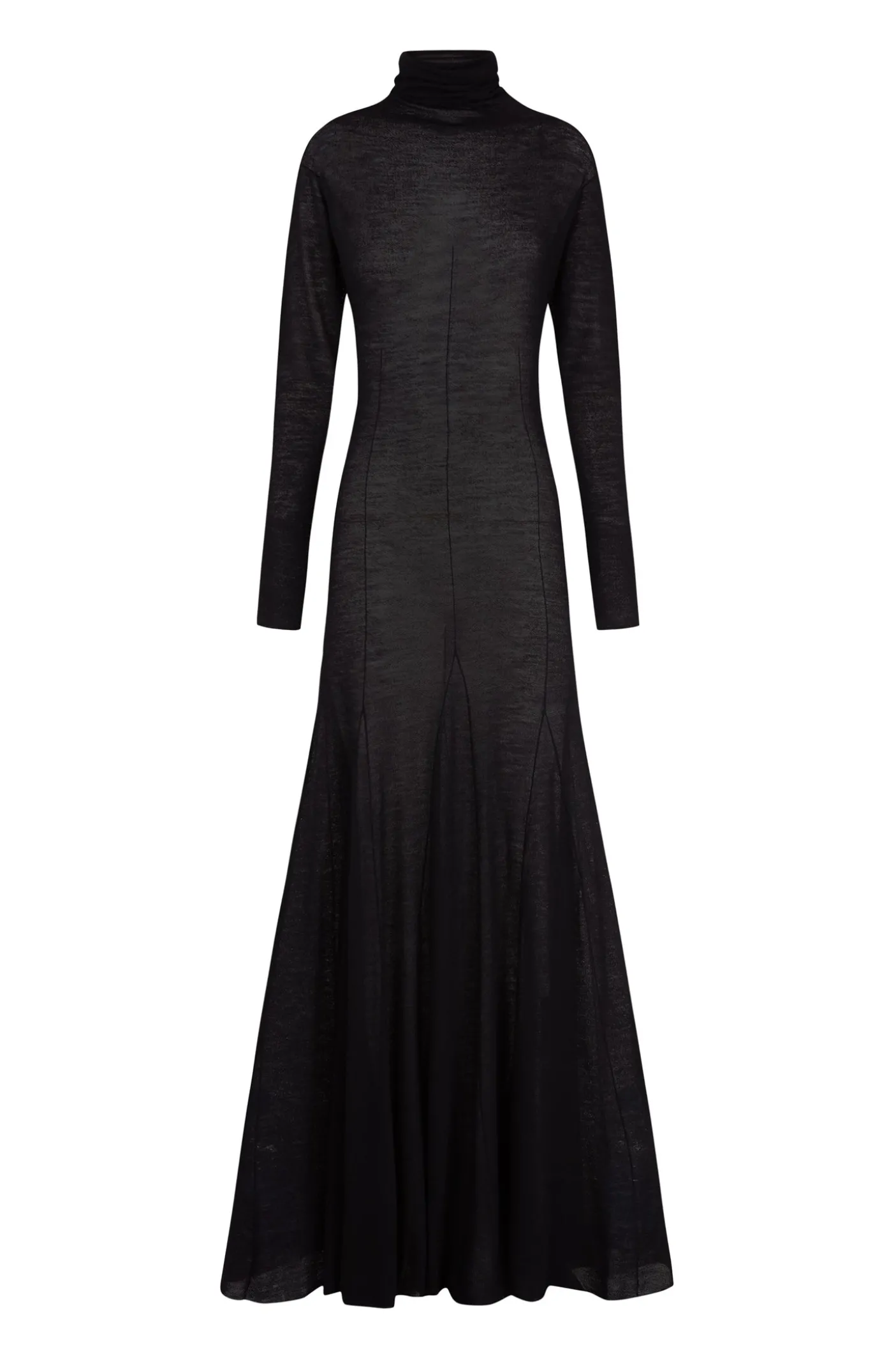 Jenna, black virgin wool dress
