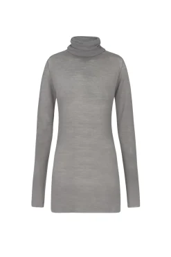 Jenna, top en lana virgen gris