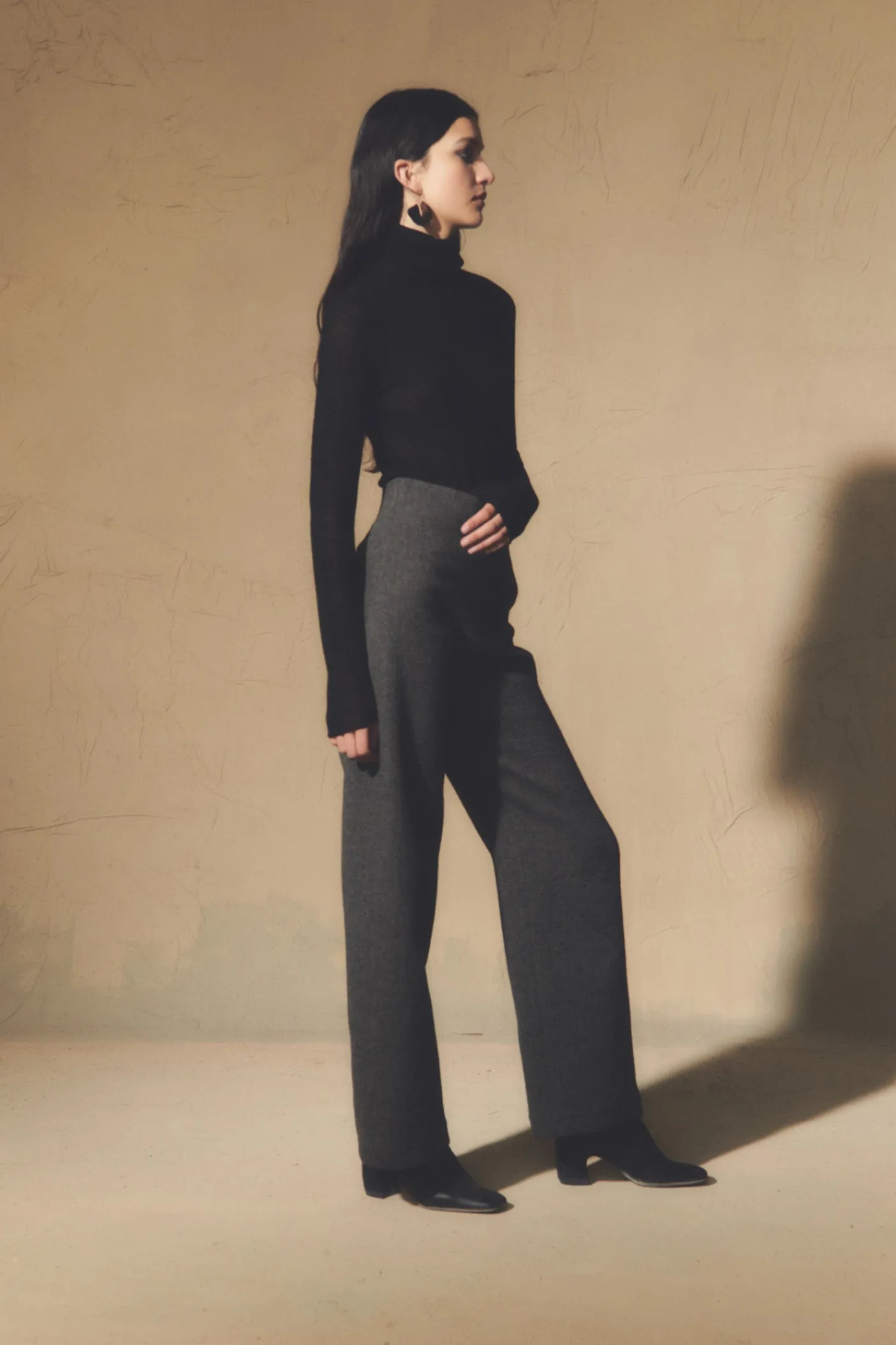 Jenna, top en lana virgen dune